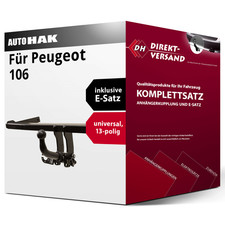 Für 106 II (Auto Hak) Anhängerkupplung abnehmbar + E-Satz 13pol universell neu