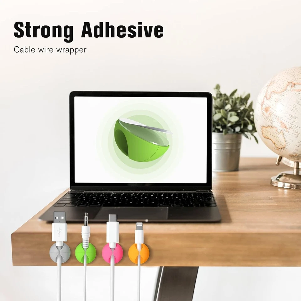 Clips de cable 20 piezas, organizador de cables para escritorio hogar oficina gestión de cables. Foto 3 de 4