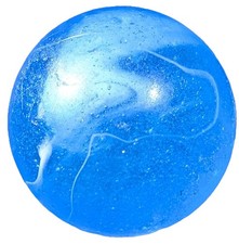 Akro Agate Aqua Blue Slag Vintage Marble 0.97"
