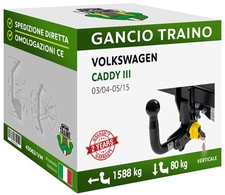 Per VW CADDY III FURGONE Ecofuel 04-15 Gancio Verticale Estraibile UniKIT 13P