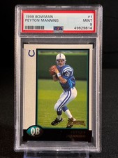 1998 Bowman Chrome Peyton Manning #1 PSA 9 MINT ROOKIE CARD RC HOF ?. rookie card picture