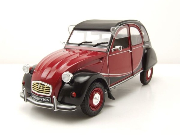 Citroen 2CV 6 Charleston Ente 1982 Rot Schwarz Modellauto 1:18 Solido-image