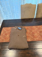 Polo Ralph Lauren Men's XXL Quarter Zip Sweater Netmeg Brown Cotton MSRP 125
