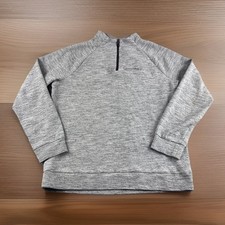 Marc Anthony Pullover Mens L Gray Heather Slim Fit 1/4 Zip Sweatshirt Polo READ