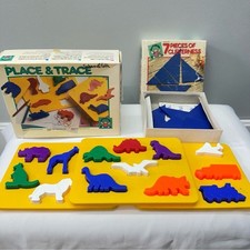 Discovery Toys 7 pieces of cleverness and place and trace stencil puzzles