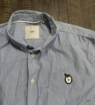 100% Cotton Minimum Brand Striped Oxford Shirt Men s size Large