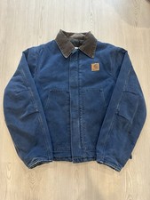 Vintage Carhartt Jacket Quilted Lined Canvas Blue USA Made J22 BLU Medium RARE