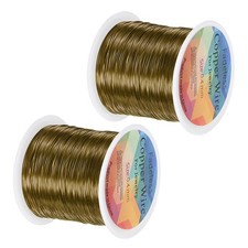 2-Rolls 0.4mmx100m Jewelry Wire, 26 Gauge Craft Wire Copper Wire, Bronze Tone
