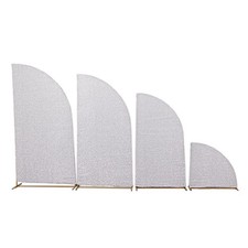 4 Metallic Tinsel Fitted Spandex Half Moon Arch Backdrop Stand Covers Events