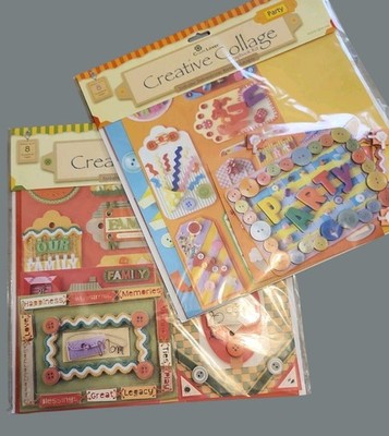 NEW Craft Lover Creative Collage Scrapbook Kits Party & Family NIP Lot of 2
