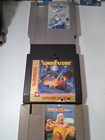 3 Nintendo games NES: Vindicators, Top Gun, Wrestlemania    26165 bc21