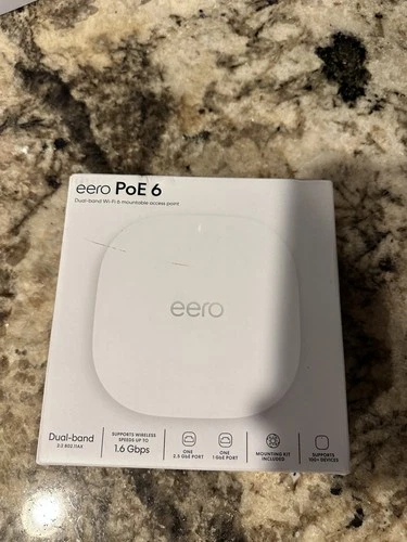 New eero PoE 6 Ceiling/Wall Mounted Dual-Band Wireless Access Point White