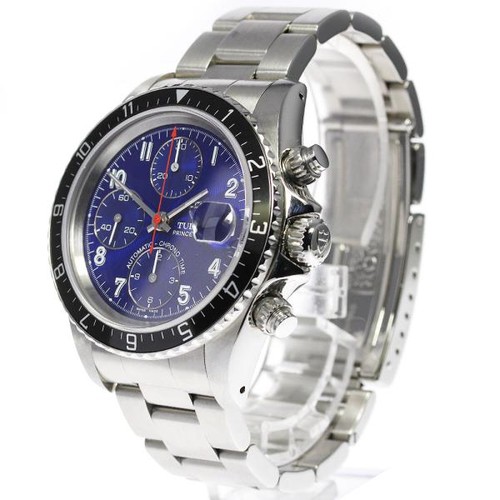 TUDOR PRINCE DATE CHRONOTIME 79270 39mm SS Blue #C2835