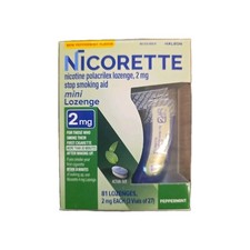 Nicorette Mini Nicotine 81 Lozenges, 2 MG Peppermint Flavor Exp 2027 