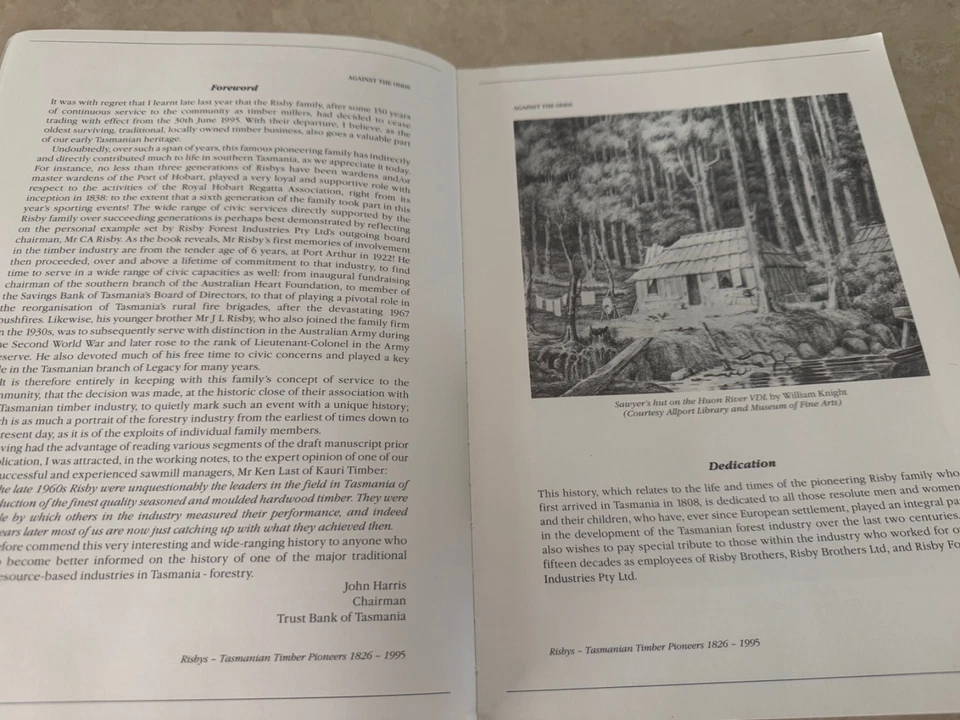 Against The Odds by Alex Graeme-Evans Risbys Timber Pioneers 1826-1995 PB - Image 4 of 4