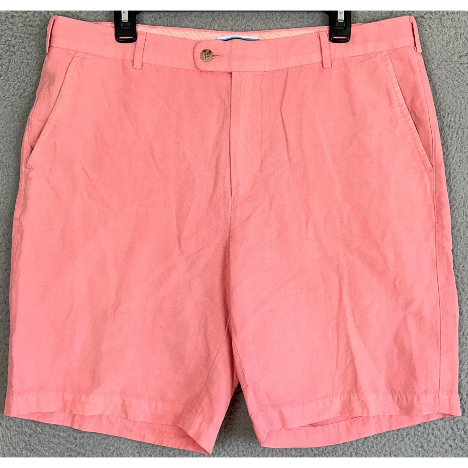 Peter Millar Linen Silk Blend Shorts Mens 36 Pink Seaside Collection Khaki Chino