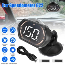 GPS Digital Speedometer MPH Car HUD Head Up Display Universal w/ Compass & Alarm