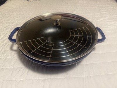 Staub Cast Iron 3.5 qt, Wok, Dark Blue