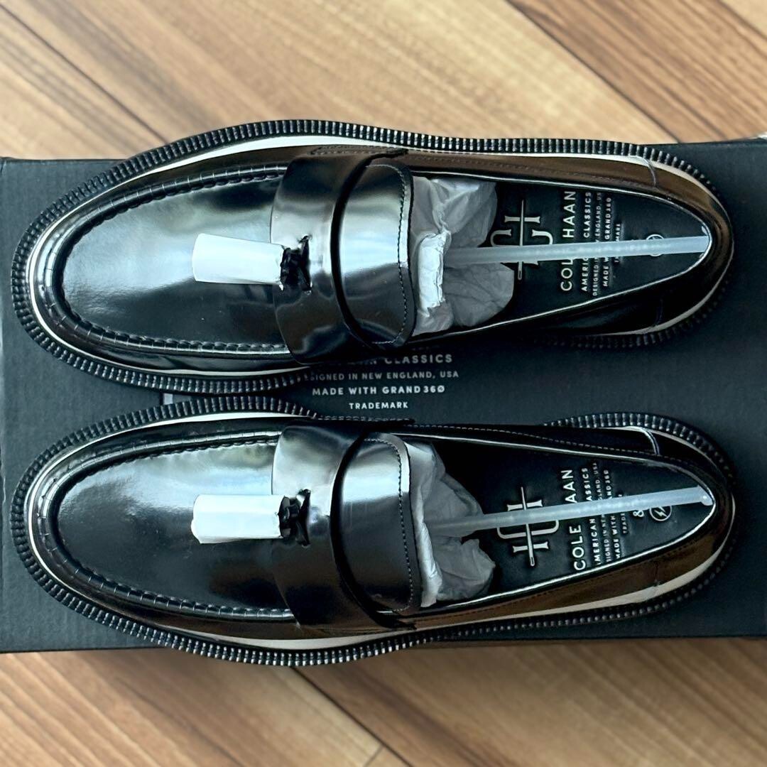 Fragment COLE HAAN American Classics Tassel Loafer Black/White C38634 size US 8 image 2