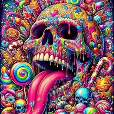 DIY Skull Diamond Art Kits for Adults, 5D Diamond Painting for QY096
