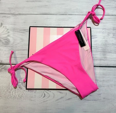 Victoria's Secret Bas De Bikini Femme À Nouer Sur Le Côté Rose Hot Pink - Photo 1/2