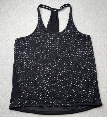 #ad Lululemon Drop It Like It#x27;s Hot Tank Butterfly Texture Black White Mesh Sz 6 $23.98