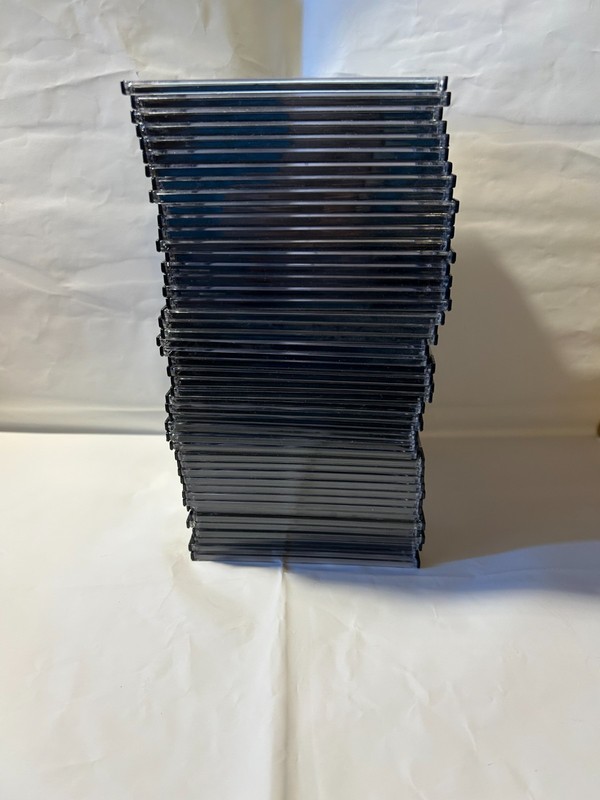 Open Box- Lot 47 Standard Black CD DVD Blu-ray Jewel Cases- Replacement Storage