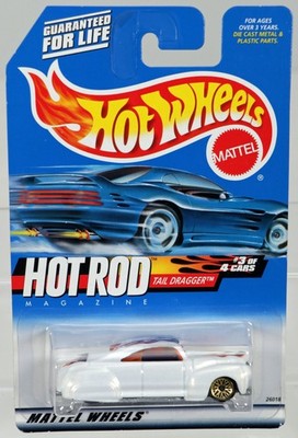 Hot Wheels Tail Dragger Hot Rod Magazine Series - 26018 NRFP 1999 White 1:64