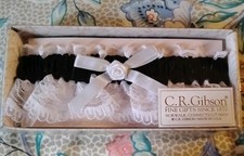 Black ribbon lace and rose garter by C.R.Gibson