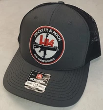 Heckler & Koch Patch on  Richardson 112 Trucker Hat Snapback Charcoal/Black