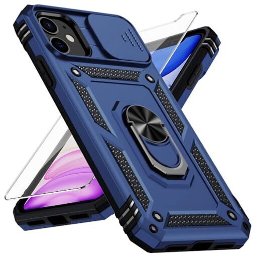 for iPhone 11 Case with Camera Lens Cover, HD Screen iphone 11 Navy Blue
