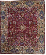 Tappeto Kirman Antico Annodato a mano 264×320 cm Mille Fleur