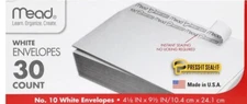 60 pk No # 10 Business Envelopes SELF SEALING SECURITY TINT TOP FLIGHT Free Ship