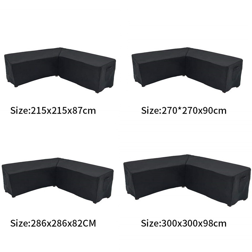 Black L Shape Sofa Cover Patio Outdoor Garden Furniture Waterproof