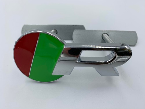 Insignia/emblema De Parrilla Redonda Estilo Jaguar "R" - Colores Rojo, Verde O Cromado