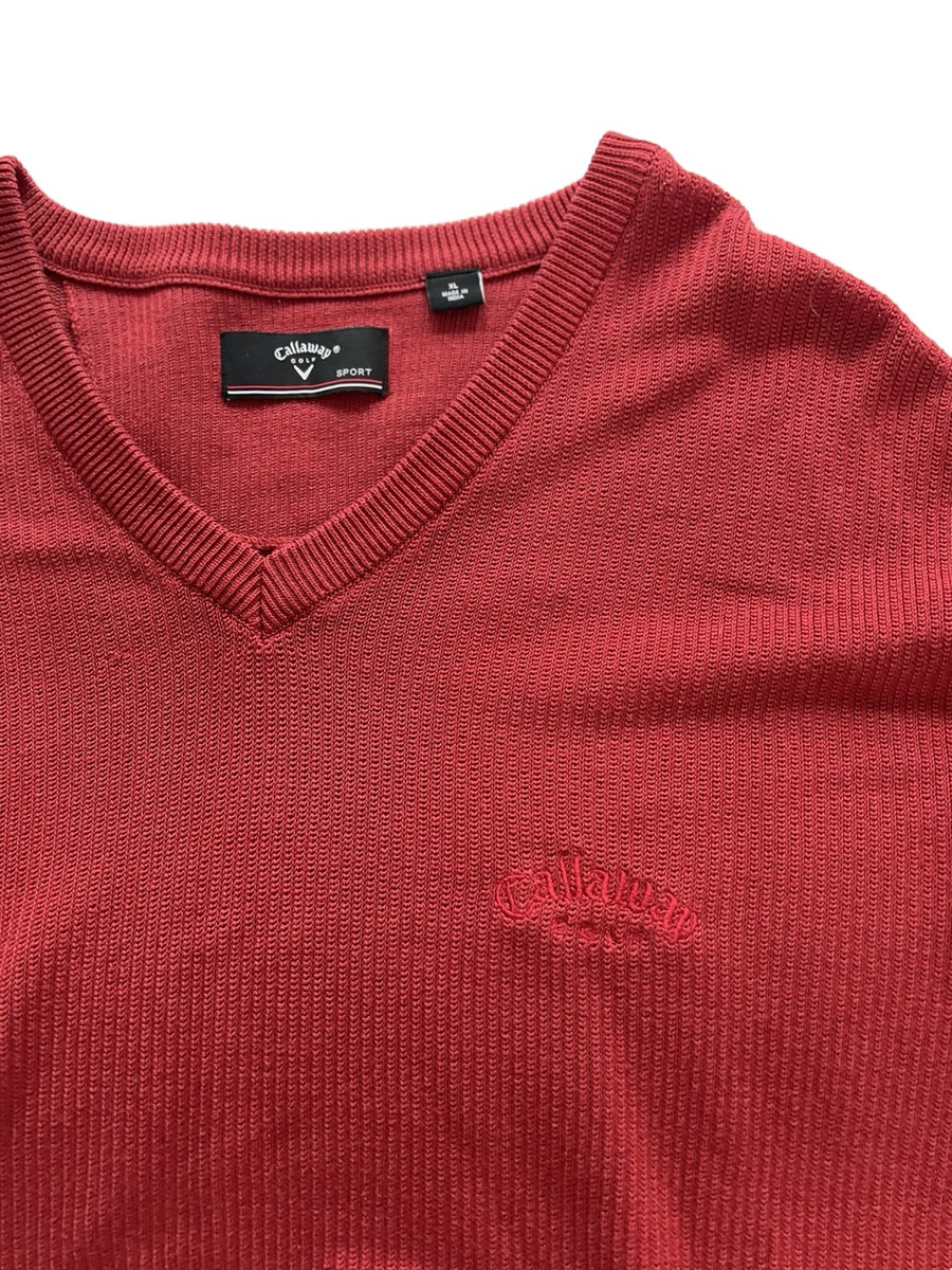 Callaway Golf Sport Knit Sweater. Mens XL. Red 100% Cotton | eBay
