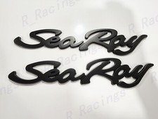 2PCS SEA RAY SCRIPT Matte Black EMBLEM LOGO  12-3/4