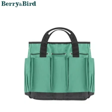 Berry&Bird Garden Tool Bag Multi-Purpose Canvas Garden Tote Home Organizer Green