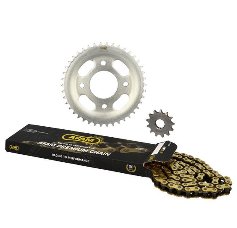Kit chaîne Afam 428 avec transmission 13x42 pour moto Mash Seventy Five 125 Euro4 de 2017