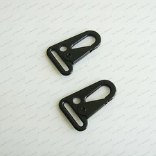 2 x Black HK Sling Clips Spring Snap Hook with 1 inch Webbing ++ 2 pieces ++