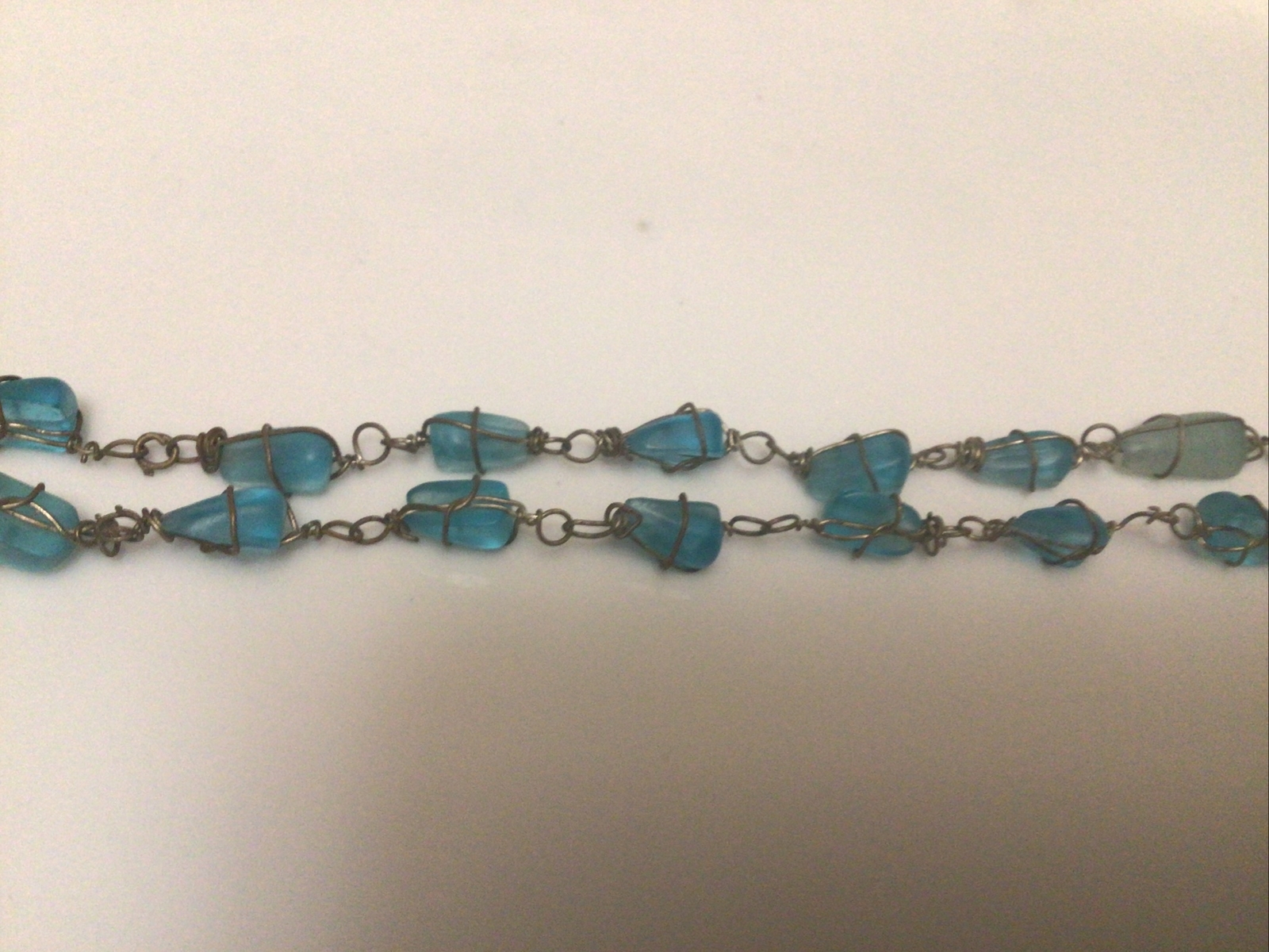 Statement beach multi Blue Beach Glass Beads 24” … - image 5