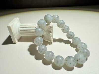 12mm Collection Grade Raw Stone Nephrite Bracelet｜和田玉青花籽料