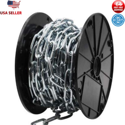 Straight Link Coil Chain Welded Utility Household Chain Size 2, 125Ft' Reel