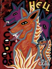 JACQUELINE DITT - Cerberos 2020 Original Painting Dog Zerberus Hellhound