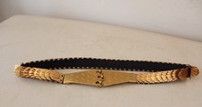 Vintage Women's Gold Tone Stretch Scales Belt L 725