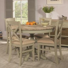 Pedestal table and 4 upholstered chairs. Kitchen Dining Set. Florence furniture