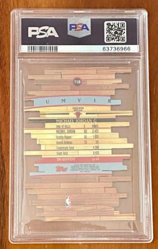 1997 - 1998 Topps Stadium Club Michael Jordan Triumvirato Luminescente PSA 9 CAPRA - Foto 2 di 2