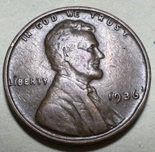 1936 Lincoln Wheat Cent Penny 2000N