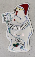 7.5” Boston Warehouse Christmas Polar Bear Santa List Trinket Tray VFL16C