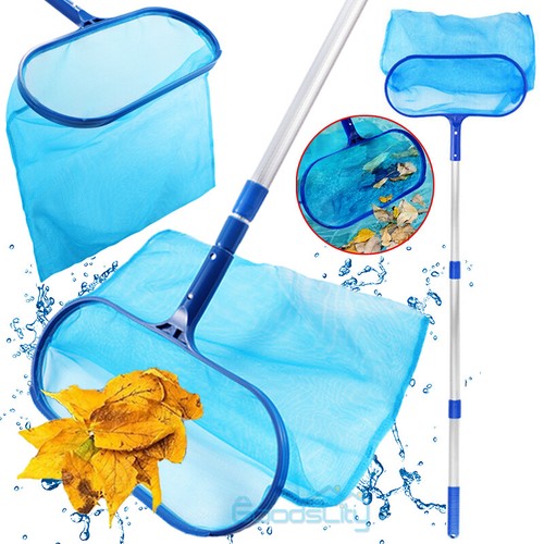 Pool Cleaning Fishing Net Professional Leaf Rake Mesh Frame Net Skimmer w/ Pole